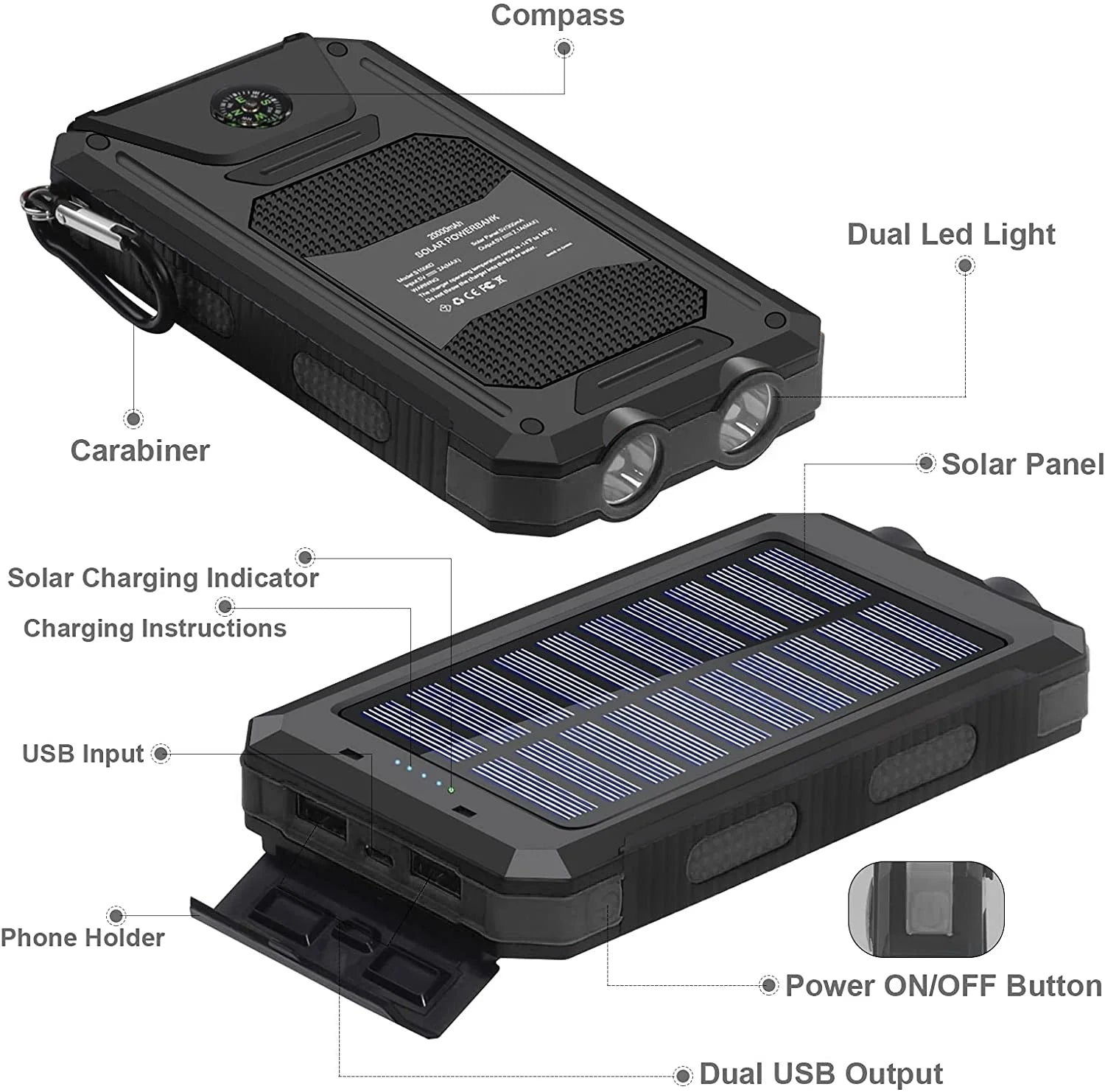 20000Mah Solar Charger(Black) We Only Sell This Product in One Store, If You Need Genuine Product, Please Look for the -US Store