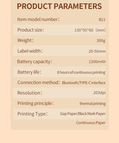 NIIMBOT B21 Bluetooth Thermal Label Printer